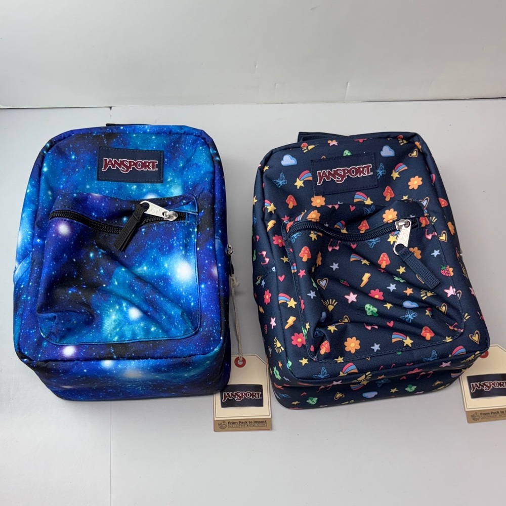 Set of 2 Jansport Big Break Lunch Bags Galaxy Slice of Fun School Insulated Tote